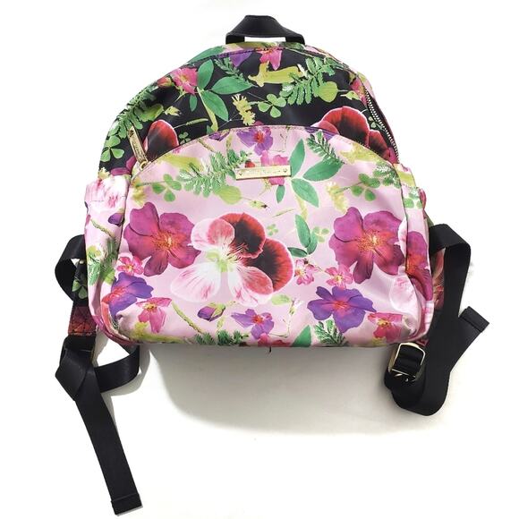 Betsey Johnson | Pretty Floral Small Backpack with Vegan Leather Accents - Picture 1 of 13